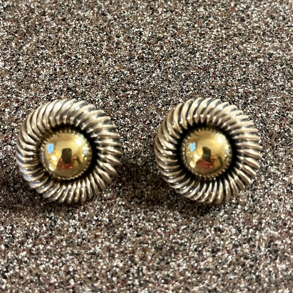 Vintage David Yurman Sterling/14k dome earrings